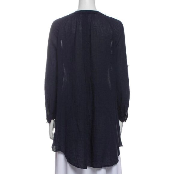 Rebecca Taylor, V-Neck Long Sleeve Button Down Tunic in Dark Navy Women’s Small - Picture 9 of 10